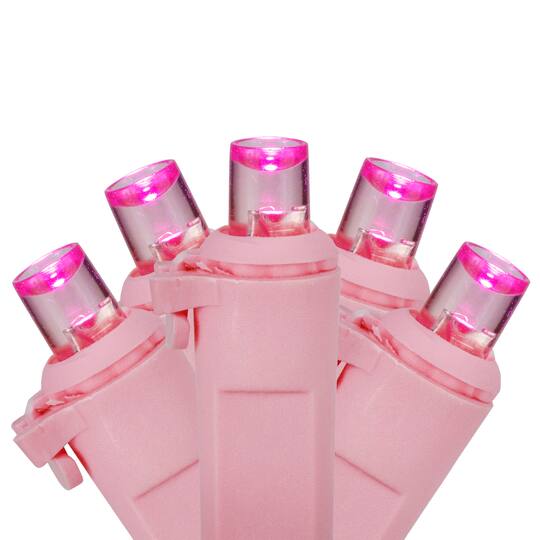 100ct Pink LED Wide Angle Valentine's Day Lights 33ft Pink Wire